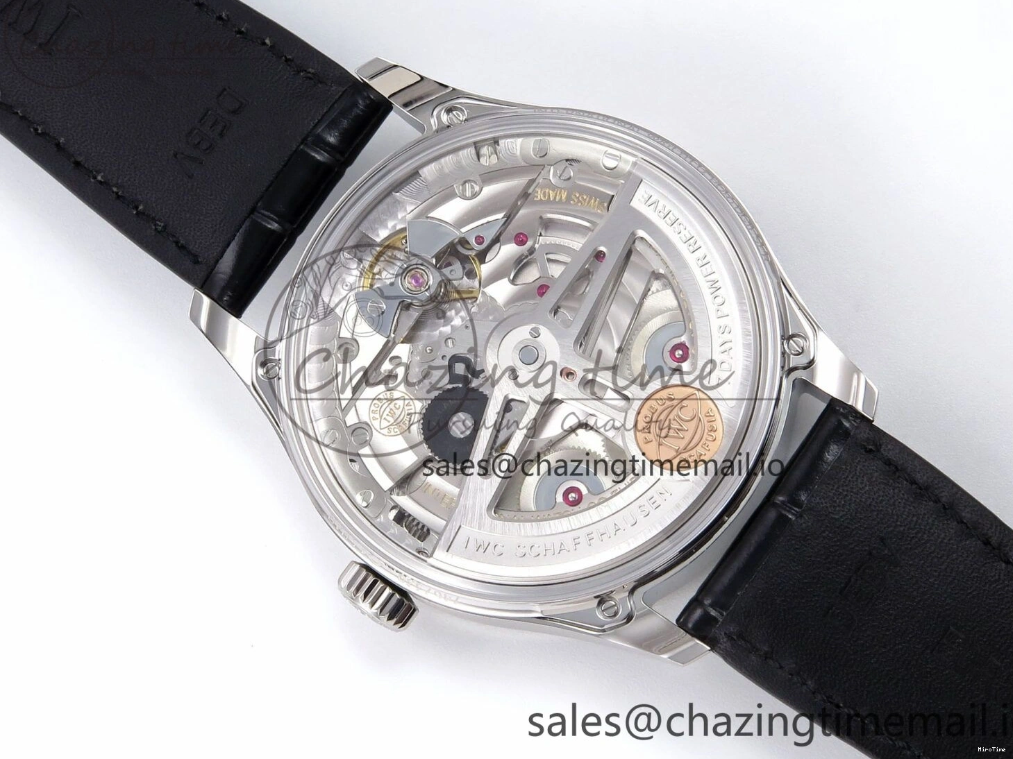 MIROTIME 0302 OnTrend Portugieser Automatic 42mm SS APSF 1:1 Best Edition White RG Dial on Black Leather Strap A 7010